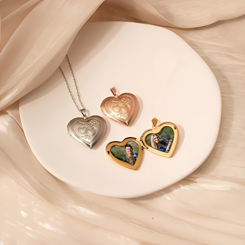 Custom 1/2 Photo Necklace Hear - Heart Locket Necklace Photo ulasan dan harga