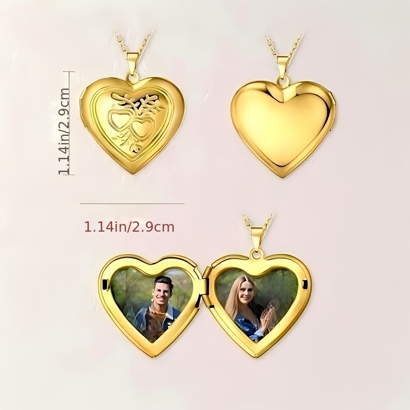Custom 1/2 Photo Necklace Hear - Heart Locket Necklace Photo ulasan dan harga