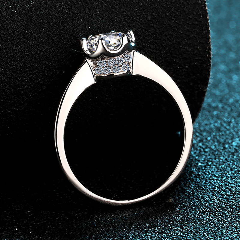 Exquisite Platinum PT950 Brigh - Moissanite Engagement Ring 1 Carat ulasan dan harga