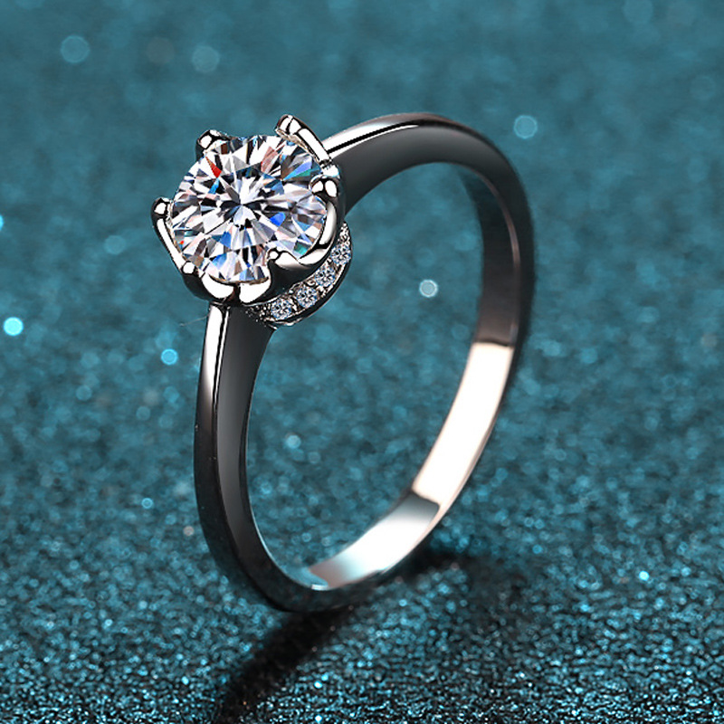 Exquisite Platinum PT950 Brigh - Moissanite Engagement Ring 1 Carat ulasan dan harga
