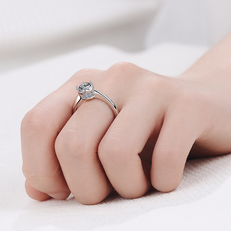 Exquisite Platinum PT950 Brigh - Moissanite Engagement Ring 1 Carat ulasan dan harga